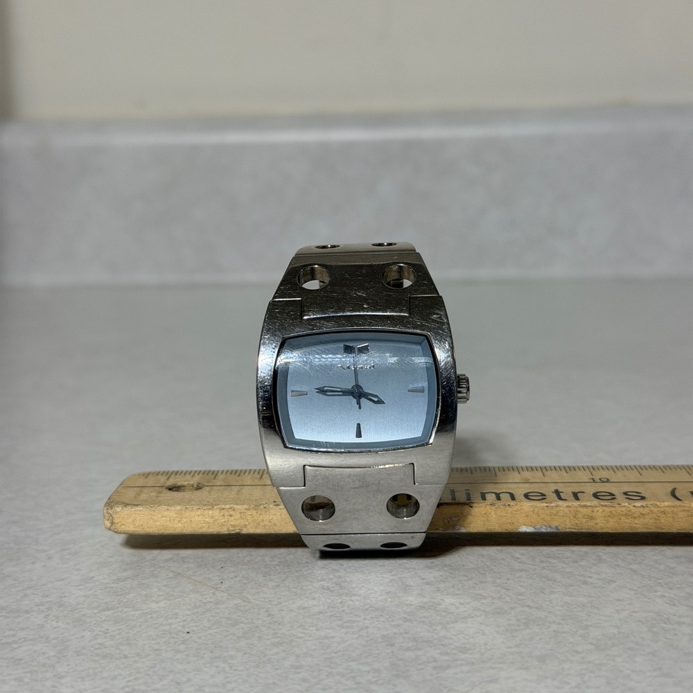 Vestal Destroyer Stainless Steel Watch Blue Dial DS001 Industrial Cuff Style